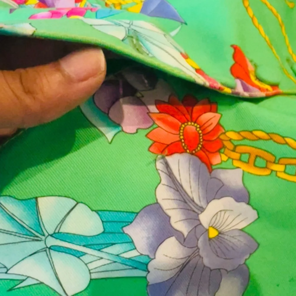 INSANE Leonard Paris vintage bamboo green short-sleeved skirt suit size 6 - Picture 4 of 7